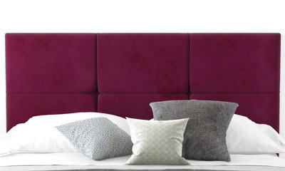 "Adore Designs 6-Cube Plush Velvet 5Ft Kingsize 20"" Headboard -  Burgundy"