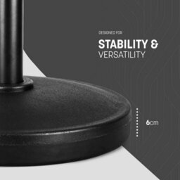 Keplin 20Kg Plain Black Effect Parasol Base Heavy Duty Metal Garden Patio Furniture Stand For Umbrella, Canopy, Gazebo, Awning - thumbnail 3