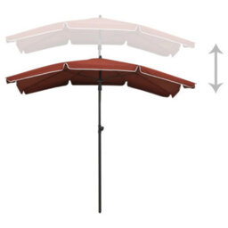 Berkfield Durable Garden Parasol With Pole 200X130 Cm Terracotta - thumbnail 4
