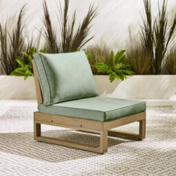 Furniturebox Brisa Wooden Garden  Sofa Set - Solid Wood 8 Seat Corner L-Shaped Sofa & Coffee Table - Green Patio Outdoor Sofa Set - thumbnail 8