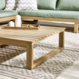 Furniturebox Brisa Wooden Garden  Sofa Set - Solid Wood 8 Seat Corner L-Shaped Sofa & Coffee Table - Green Patio Outdoor Sofa Set - thumbnail 6