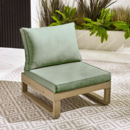 Furniturebox Brisa Wooden Garden  Sofa Set - Solid Wood 8 Seat Corner L-Shaped Sofa & Coffee Table - Green Patio Outdoor Sofa Set - thumbnail 7