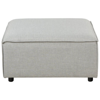 Element Ottoman In Beige Polyester Upholstery With Black Legs, 86 X 86 X 45 Cm - Wyld And Coco - image 1