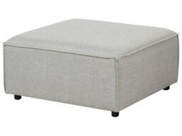 Element Ottoman In Beige Polyester Upholstery With Black Legs, 86 X 86 X 45 Cm - Wyld And Coco - thumbnail 3