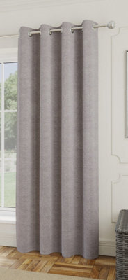 Enhanced Living Royale Silver Room Darkening Boucle Readymade Door Curtain (Single) - 66 X 84 Inch (168X214Cm) - image 1