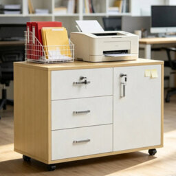 3 Drawer Mobile File Cabinet Lockable Documents Storage For Home Office W/ Lock - thumbnail 6