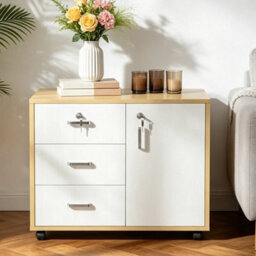 3 Drawer Mobile File Cabinet Lockable Documents Storage For Home Office W/ Lock - thumbnail 5