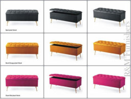 120Cm Amara Chesterfield Ottoman Storage Bench - Plush Velvet Shoes Bench - Teal Upholstery Footstool Storage With Legs - thumbnail 6