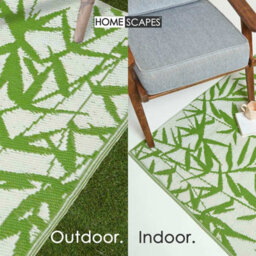 Homescapes Luxury Outdoor Rug Waterproof Reversible For Garden Patio, 180 X 270 Cm, Green, 100% Recycled, Zena Tropical - thumbnail 5