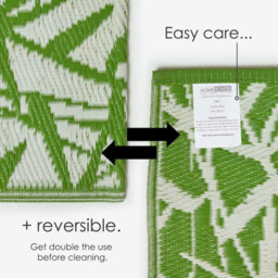 Homescapes Luxury Outdoor Rug Waterproof Reversible For Garden Patio, 180 X 270 Cm, Green, 100% Recycled, Zena Tropical - thumbnail 6