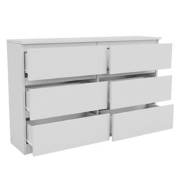 Malwa M6 Wide Chest Of Drawers With Roller Guided Drawers And Handleless Fronts Black - thumbnail 3