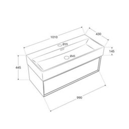 Homestylestore 1010mm Dark Walnut Wall Hung Waterproof Bathroom Vanity Unit - thumbnail 4