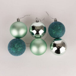 Shatchi 50mm/12Pcs Christmas Baubles Shatterproof Turquoise,tree Decorations - thumbnail 3