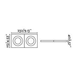 Luminosa Lighting Luminosa Arg 2 Light Double Square Tiltable Recessed Spotlight White, Gu10 - thumbnail 3