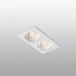 Luminosa Lighting Luminosa Arg 2 Light Double Square Tiltable Recessed Spotlight White, Gu10 - thumbnail 1