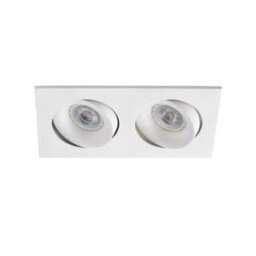 Luminosa Lighting Luminosa Arg 2 Light Double Square Tiltable Recessed Spotlight White, Gu10 - thumbnail 2