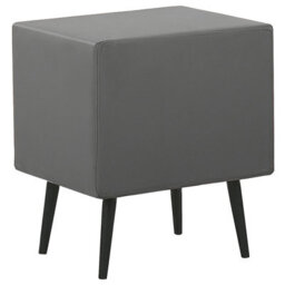 Beliani 2 Drawer Bedside Table Essonne Faux Leather Grey - thumbnail 5