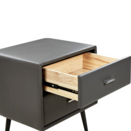 Beliani 2 Drawer Bedside Table Essonne Faux Leather Grey - thumbnail 6