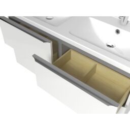 GoodHome Imandra Gloss White Wall-Mounted Vanity Unit & Basin Set With 4 Chrome Effect Handle (W)1204mm (H)670mm - thumbnail 3