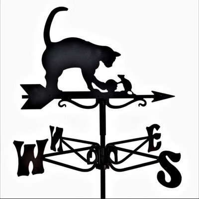 Espira 2904 Cat & Mouse Black Mini Weathervane - image 1