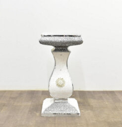 Deenz Biznest Crushed Crystal Jewel Loose Diamante Filled End Table Mirrored Border Square Home Decor Pedestal White Silver 60X40 Cm - thumbnail 7