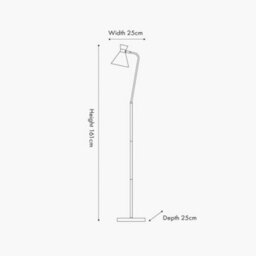 Pacific Lifestyle Black Brushed Silver Metal Floor Lamp - thumbnail 6