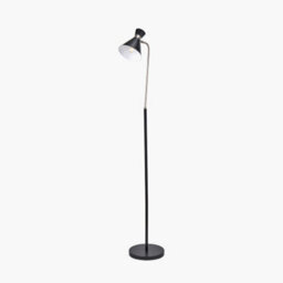 Pacific Lifestyle Black Brushed Silver Metal Floor Lamp - thumbnail 2
