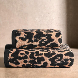 OHS Leopard Hand Towel Absorbent 100% Cotton Luxury Hotel Quality, Natural - 1Pc