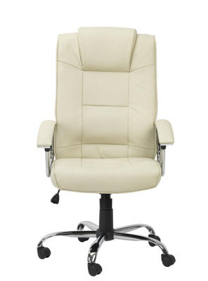 Alphason Dorel Home Houston Office Chair With High Back In Leather Cream - image 1