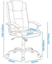 Alphason Dorel Home Houston Office Chair With High Back In Leather Cream - thumbnail 4