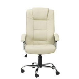 Alphason Dorel Home Houston Office Chair With High Back In Leather Cream - thumbnail 5