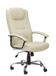 Alphason Dorel Home Houston Office Chair With High Back In Leather Cream - thumbnail 2