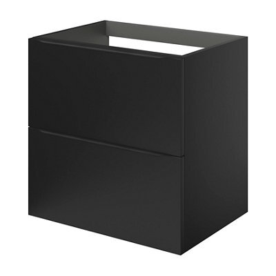GoodHome Imandra Matt Black Wall-Mounted Bathroom Cabinet (H) 600mm (W) 600mm - image 1