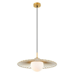 Luminosa Lighting Luminosa Modern Hanging Pendant Golden 1 Light  With Gold, White Shade, E27 - thumbnail 2