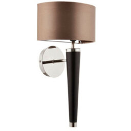 Dimmable Led Wall Light Walnut & Silver Effect Shade Modern Wooden Lamp Fitting - thumbnail 4