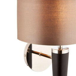 Dimmable Led Wall Light Walnut & Silver Effect Shade Modern Wooden Lamp Fitting - thumbnail 5