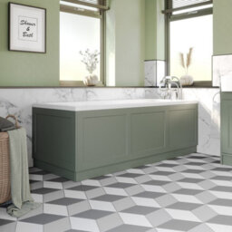 Affine 1700mm Front Bath Panel Traditional Bathroom 18mm Mdf Matt Green With Plinth - thumbnail 1