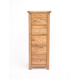 Cabinet Bits Trivento 5 Drawer Narrow Chest Of Drawers Chrome Knob