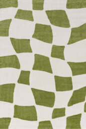 The Rugs Joli Green And White Chequered Rug Soft Dense Pile Easy To Clean And Pet Friendly For Living Rooms And Bedrooms - thumbnail 2