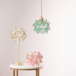 Valuelights Reine Easy Fit Glass Flower Ceiling Light Shade / Table Lampshade - Clear And Bulb (D)21Cm - thumbnail 4