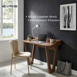 Evre Beige Velvet Dining Chairs Set Of 2 With Bronze Metal Frame For Kitchen, Living Room & Bedroom - thumbnail 8