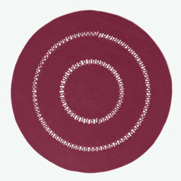 Homescapes Plum Crochet Braided Rug 120Cm Round - thumbnail 1