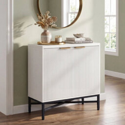 Fluted Sideboard Buffet Cabinet 2 Doors Adjustable Shelf - thumbnail 4