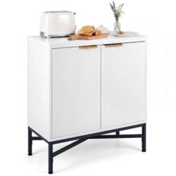 Fluted Sideboard Buffet Cabinet 2 Doors Adjustable Shelf - thumbnail 3