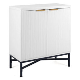 Fluted Sideboard Buffet Cabinet 2 Doors Adjustable Shelf - thumbnail 6