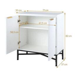 Fluted Sideboard Buffet Cabinet 2 Doors Adjustable Shelf - thumbnail 5