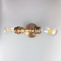 Old School Electric Twin Industrial Wall Light - Light Antique Brass - thumbnail 3