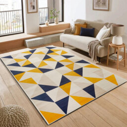 Ameha Modern Living Room Rugs Non Slip Extra Large Soft Bedroom Kitchen Carpet Brio Geometric Printed Rug, 200X290 Cm - thumbnail 3
