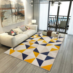 Ameha Modern Living Room Rugs Non Slip Extra Large Soft Bedroom Kitchen Carpet Brio Geometric Printed Rug, 200X290 Cm - thumbnail 5