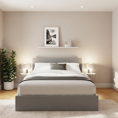 Gfw End Lift Ottoman Bed 150Cm Velvet Charcoal Grey King Size - image 1